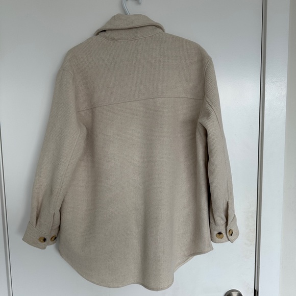 Cream Wool Oversized Shacket Size M - Picture 3 of 4